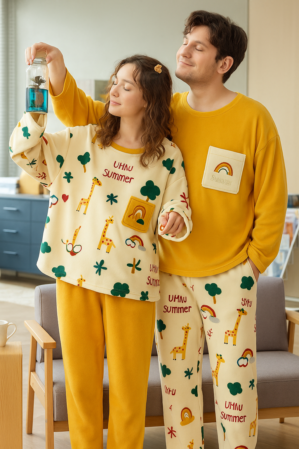 regenbogen-matching-pyjamas-couple