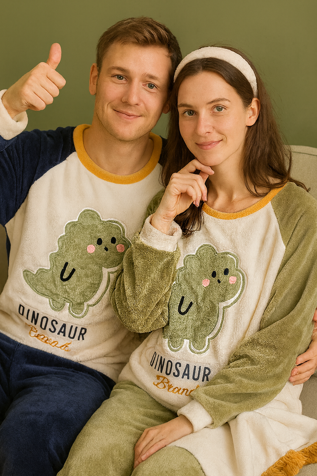 Matching Couple Onesies Dinosaur