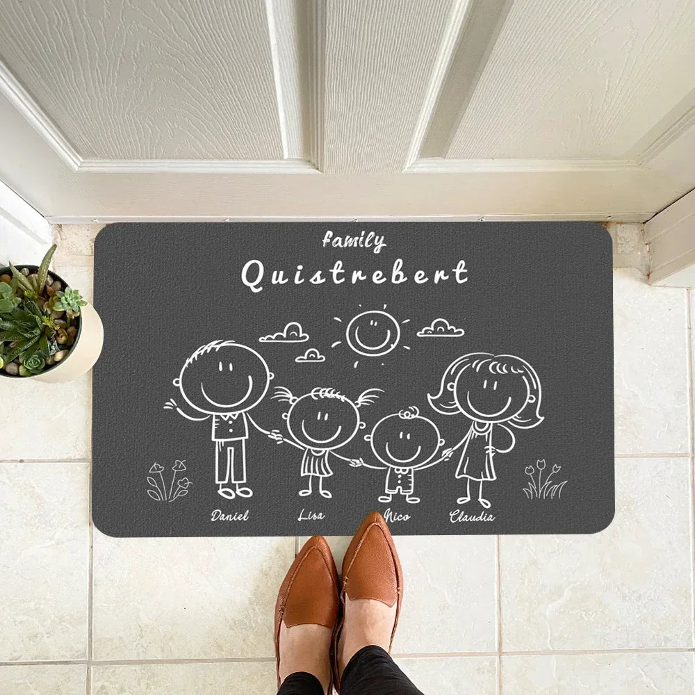 personalisierte-fussmatte-familie-schwarz