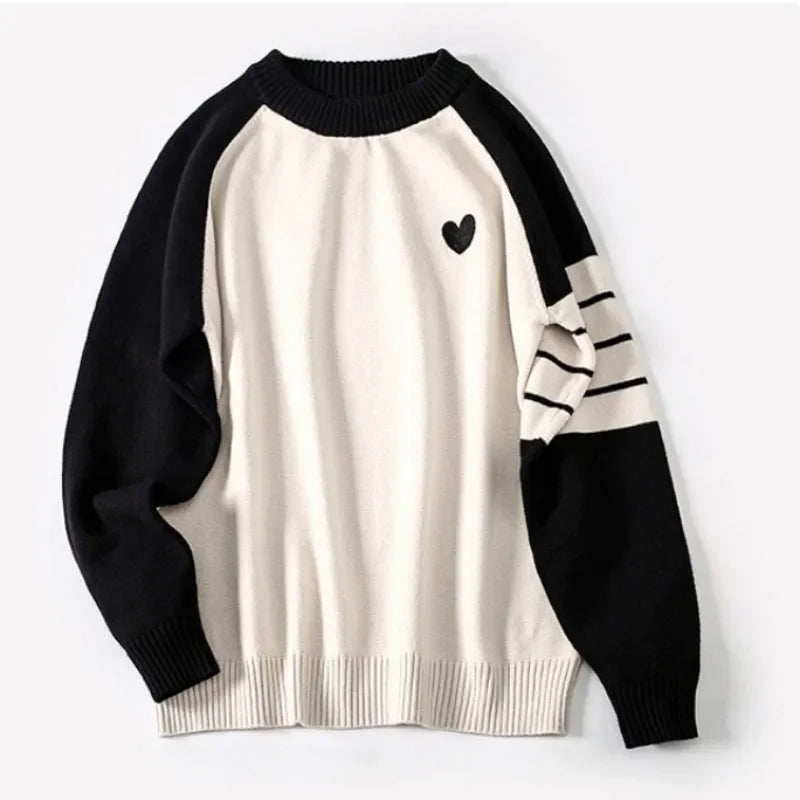 Schwarz-weißer Familienpullover