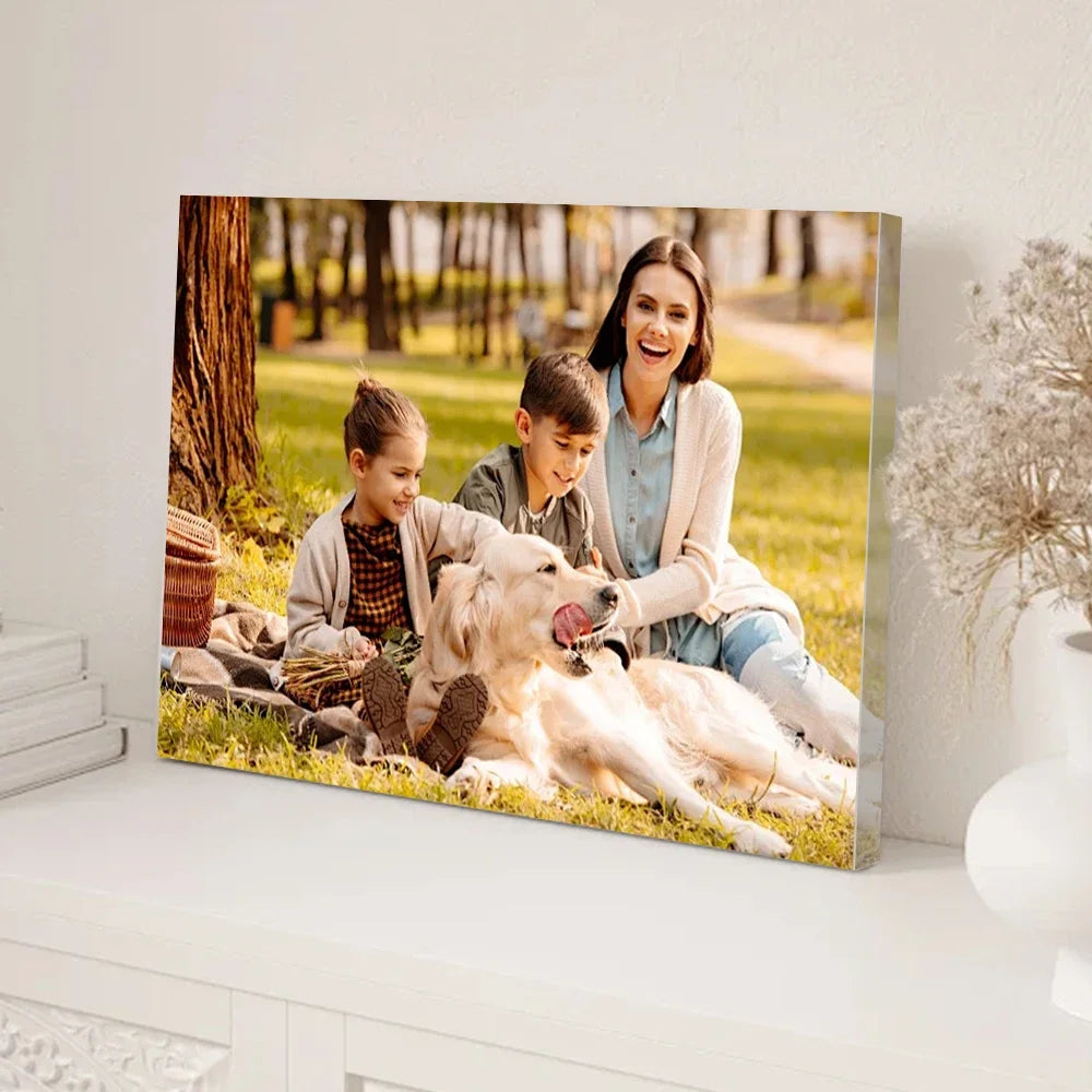 Personalisierte Leinwand Familie Mit Hund