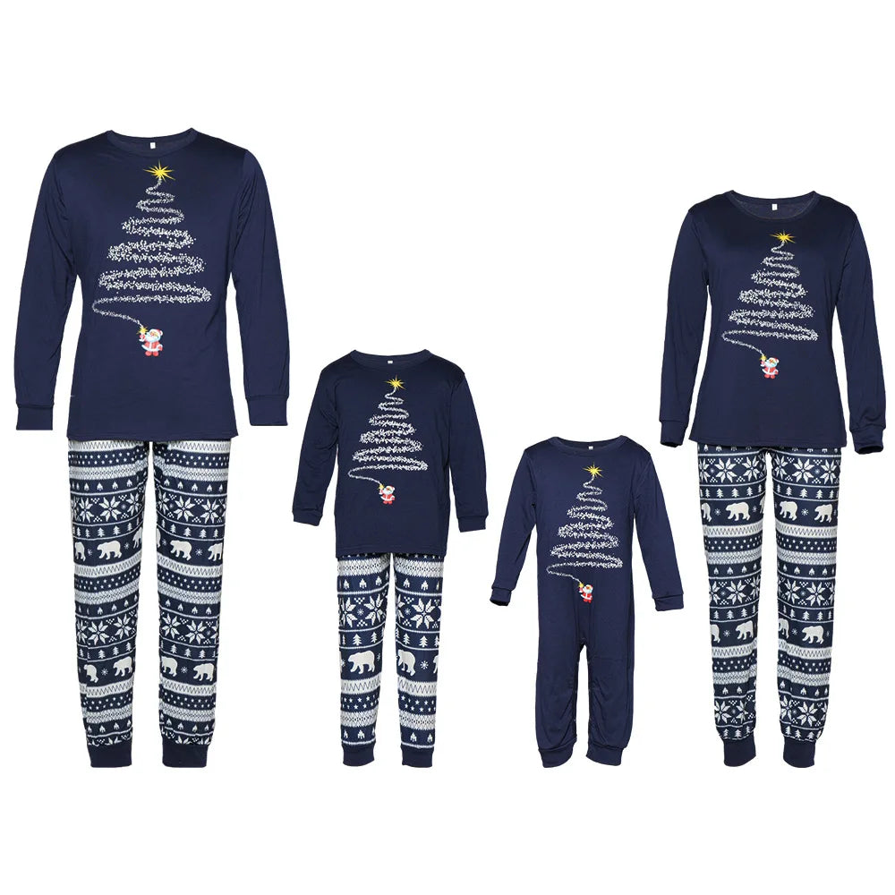 Weihnachtspyjama Blau