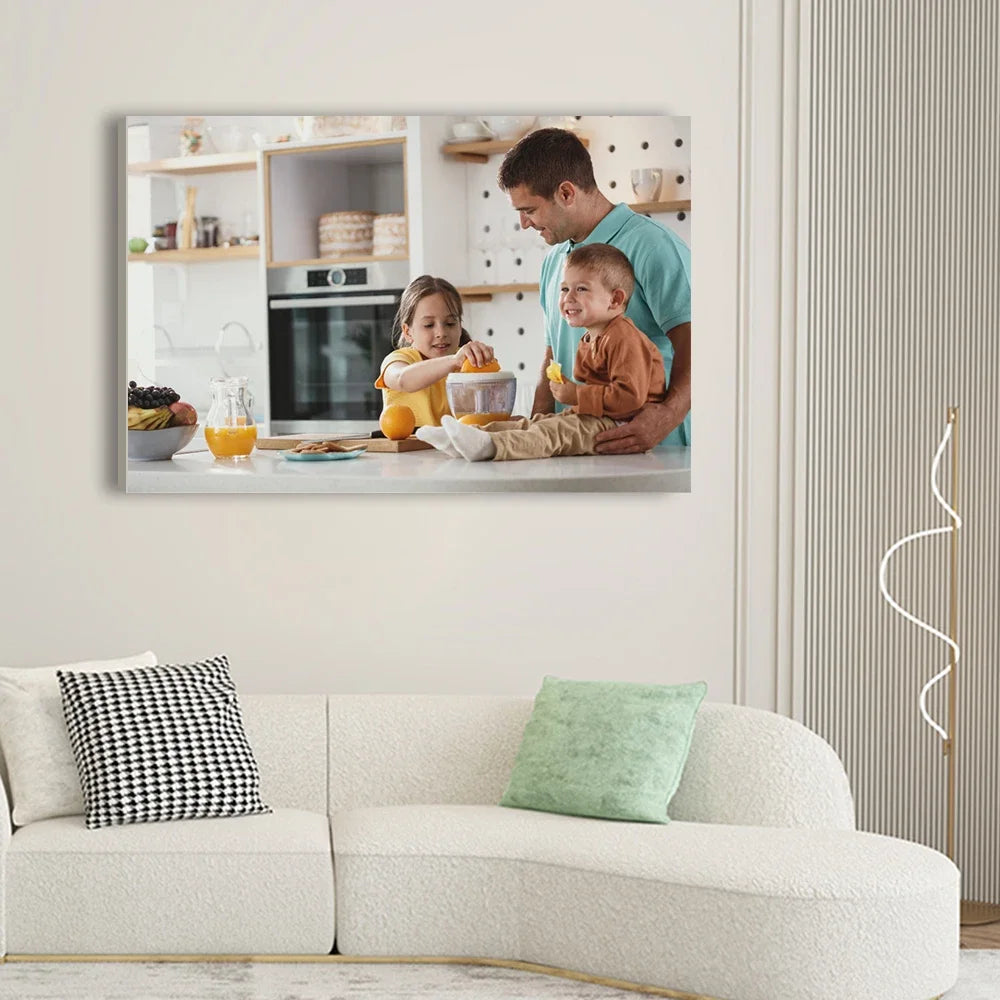 Personalisierte Leinwand Familie Mit Hund