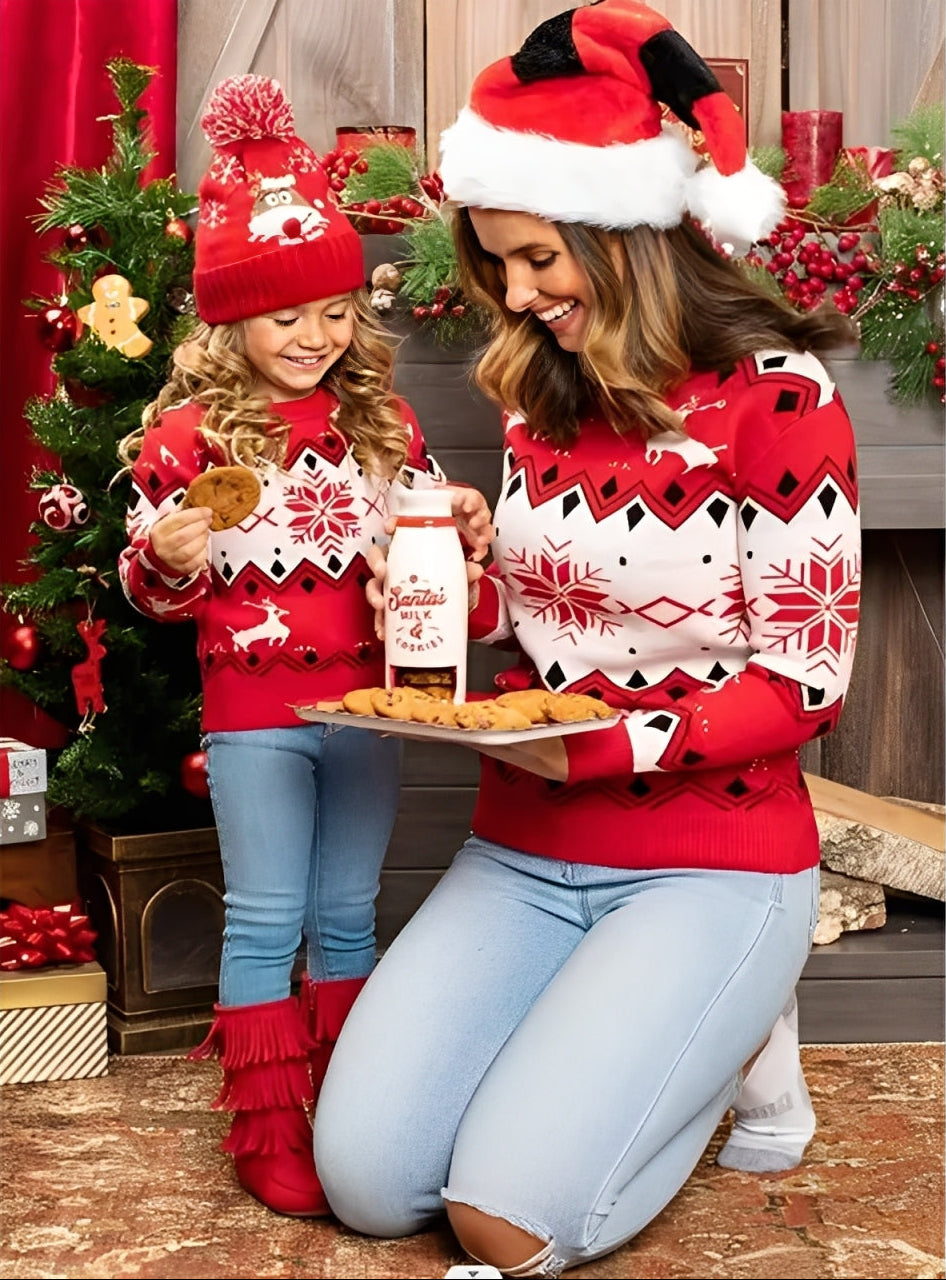 Weihnachtspullover Familie Mutter Tochter