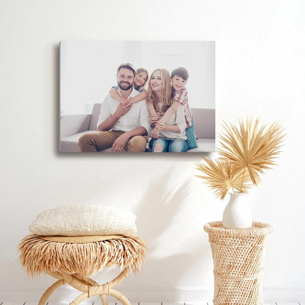 Personalisierte Leinwand Familie Mit Hund