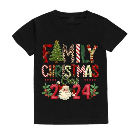 Weihnachts-T-Shirt Familie 2024 Schwarz