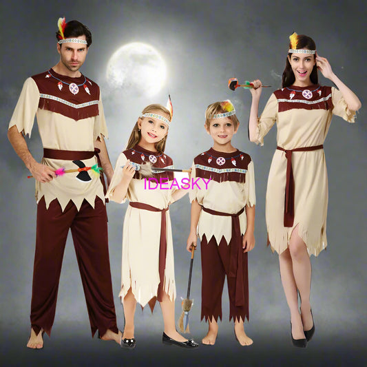 indianer-kostum-familie