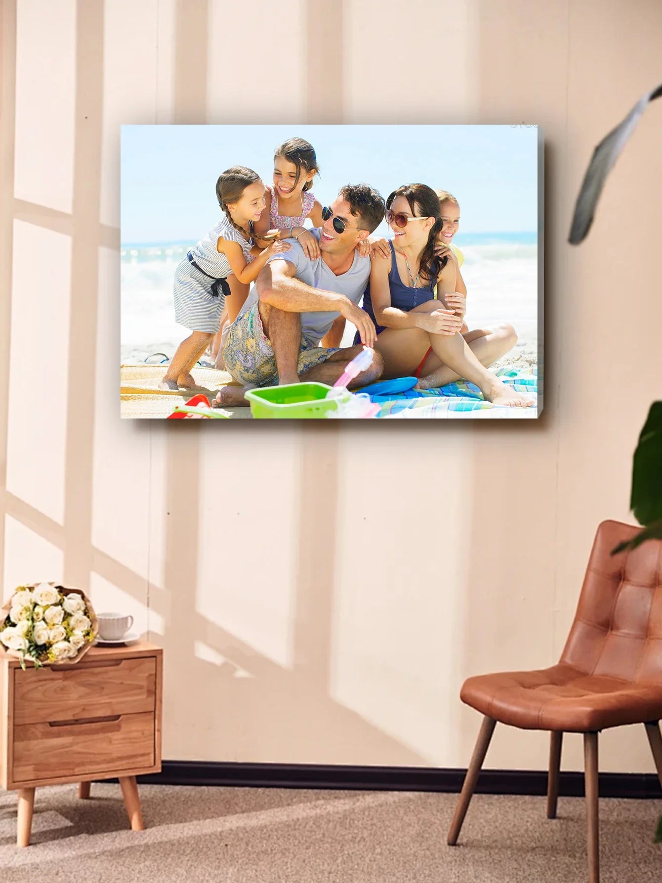 Personalisierte Leinwand Familie Mit Hund