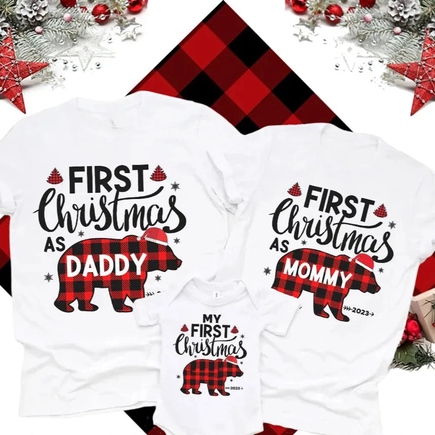 Weihnachts-T-Shirt Familie Erstes Weihnachten