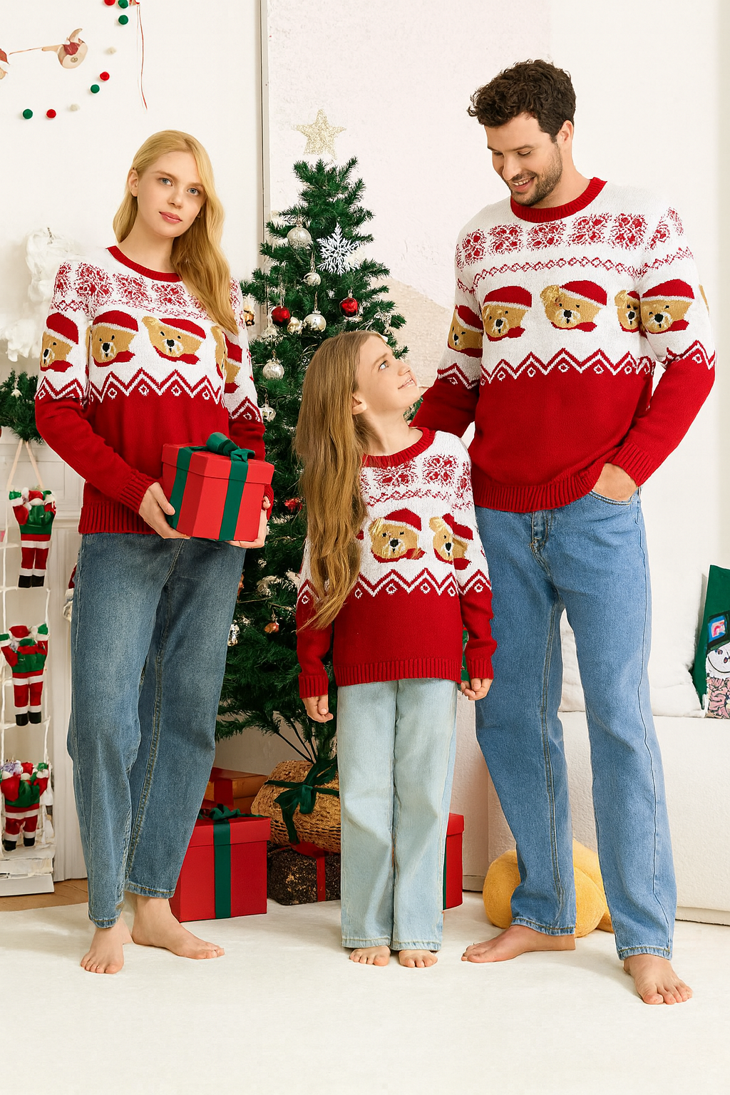 weihnachtspullover-familie-rot