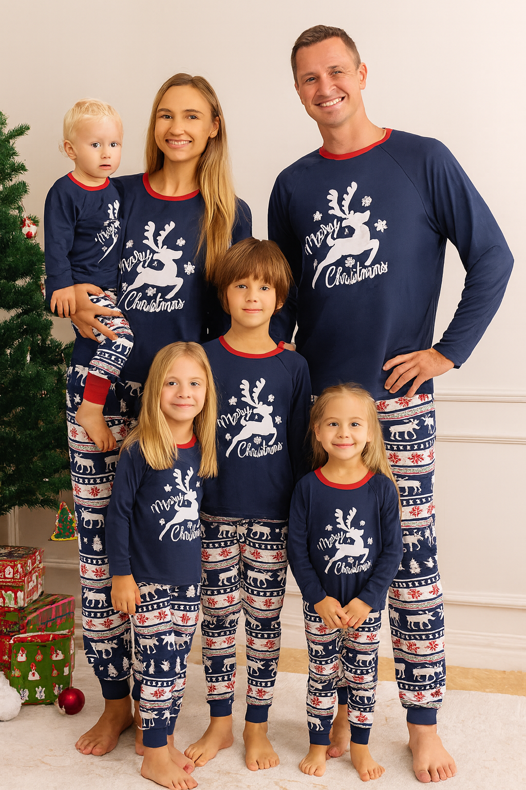 weihnachtspyjama-familie-mit-hund