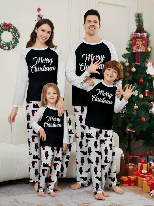 weihnachtspyjama-familie-schwarz-weiss