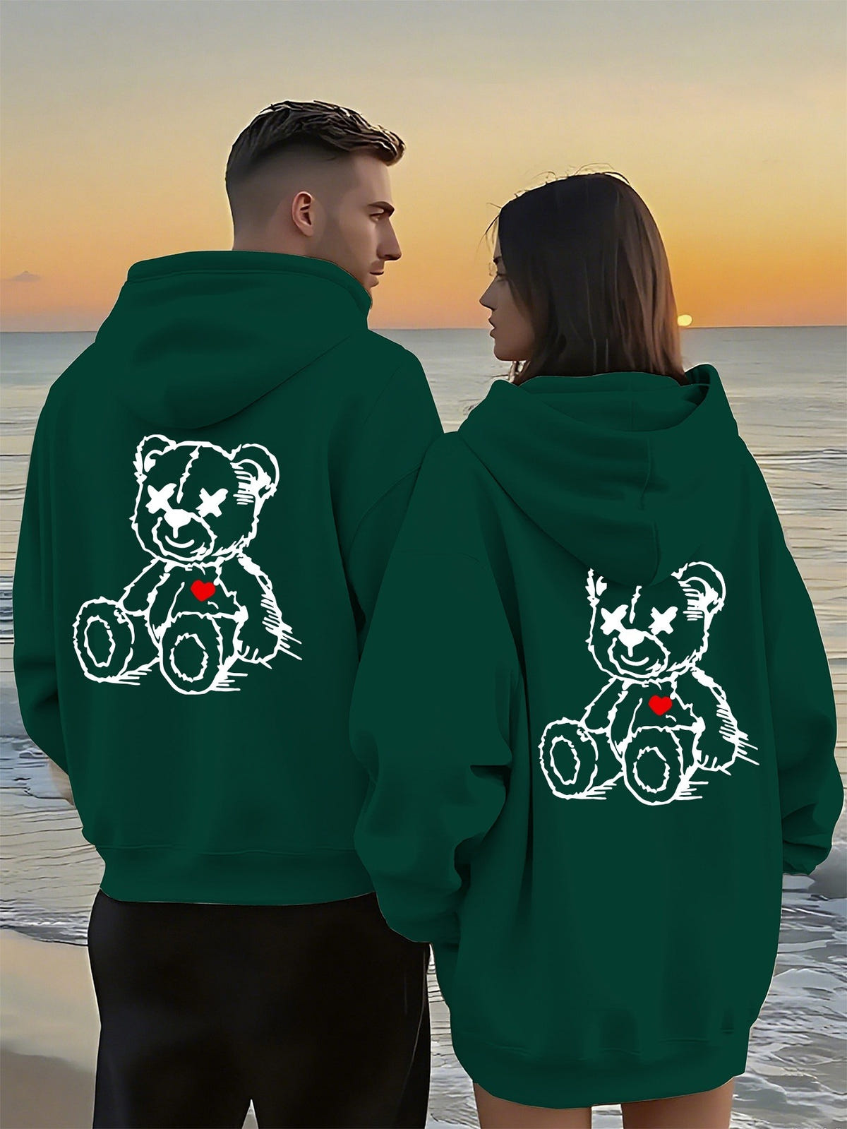 Boyfriend Girlfriend Matching Hoodies – Ansicht 3