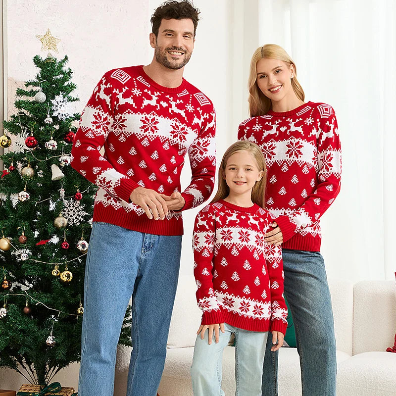 Weihnachtspullover Familie Set Baumwolle