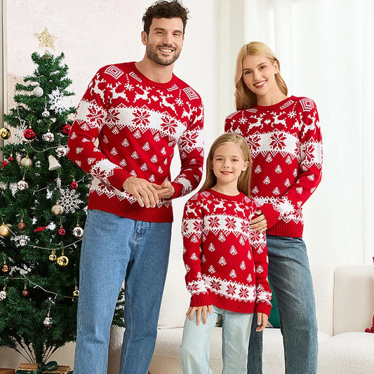 Weihnachtspullover Familie Set Baumwolle