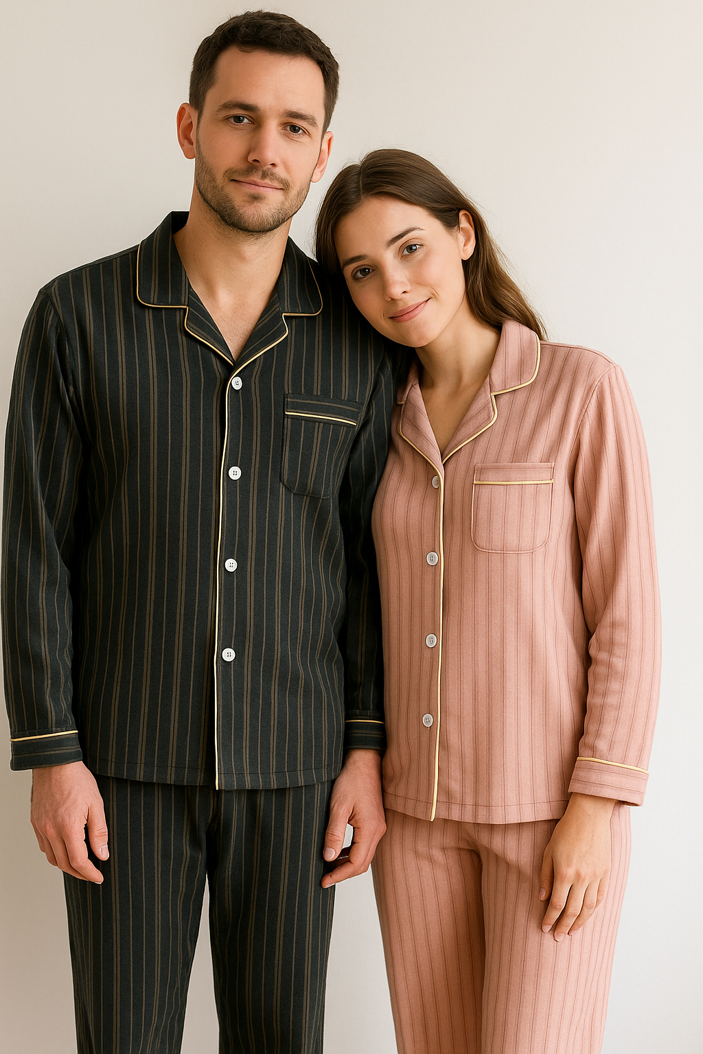 schwarzer-und-rosa-matching-pyjamas-couple