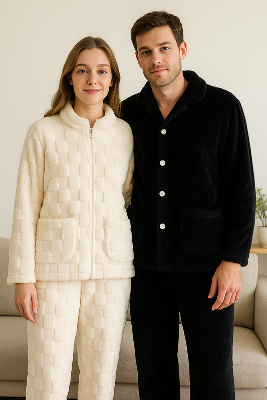 weiss-schwarzer-pyjama-fur-parchen