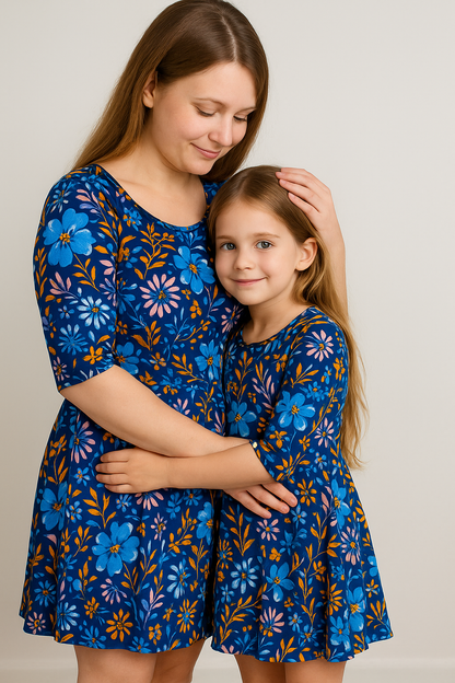 blaues-mutter-tochter-kleid