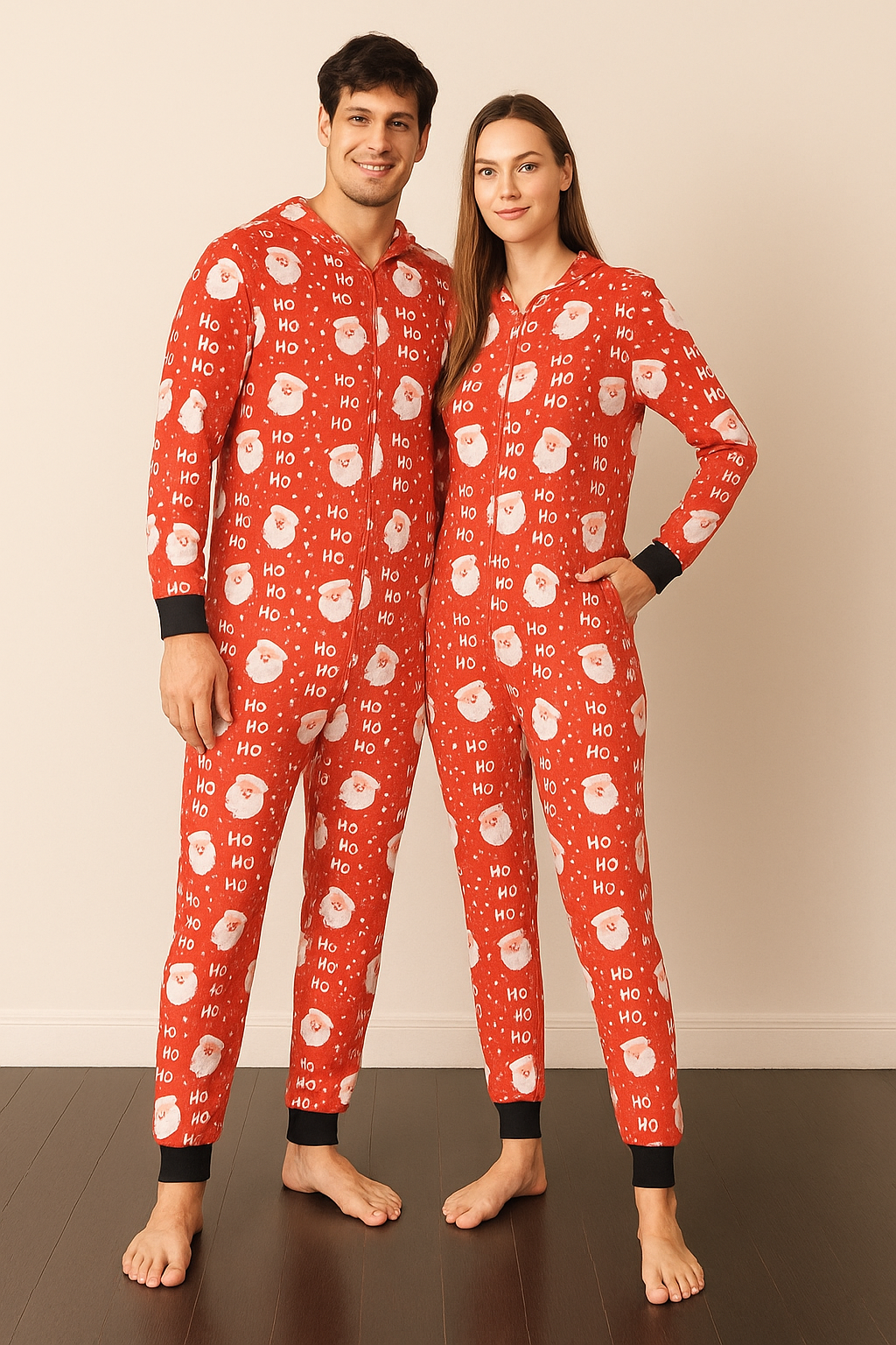 Weihnachtspyjama mit Weihnachtsmann für Paare