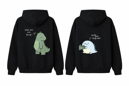 Couple Dino Hoodies