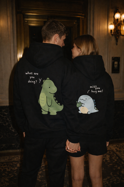 Couple Dino Hoodies