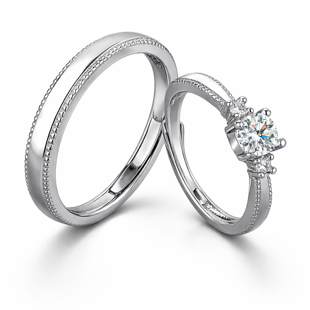 Couple Silver Wedding Rings