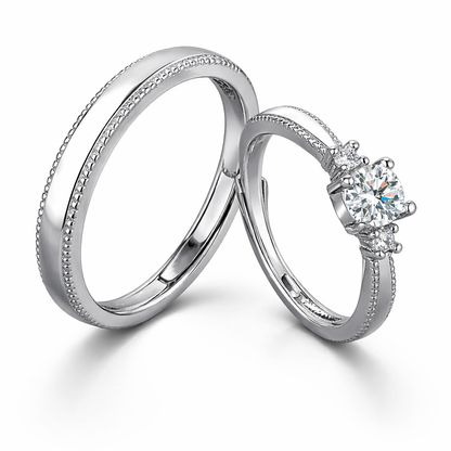 Couple Silver Wedding Rings
