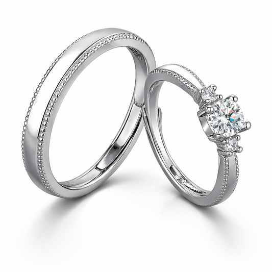 Couple Silver Wedding Rings