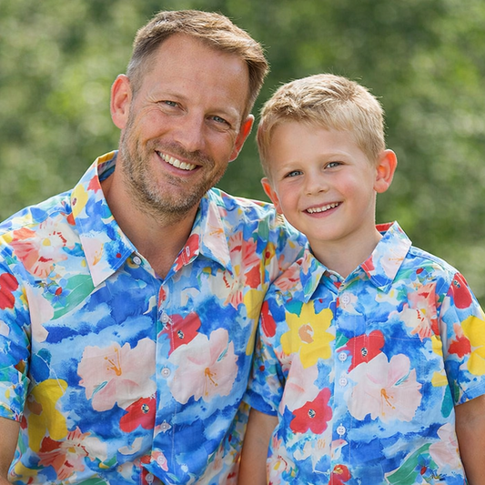 Dad And Son Matching Button Down Shirts