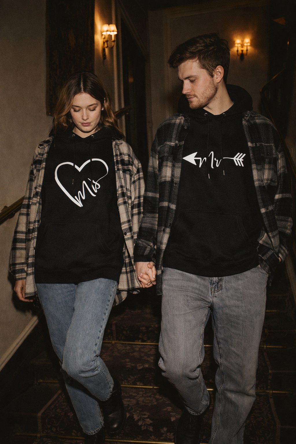 Embroidered Couples Hoodies