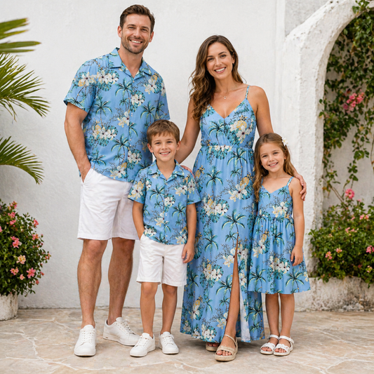 Familien Partnerlook in Leuchtenden Farben