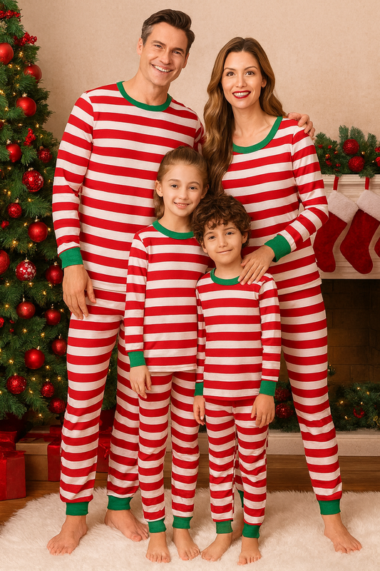 familie-weihnachten-schlafanzuge-xmas-gestreifte-eltern