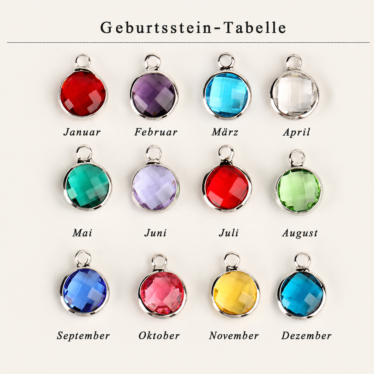 Familienkette Mit Geburtsstein - Ansicht 4