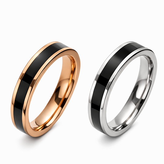 Freundschaftsringe Edelstahl Schwarz