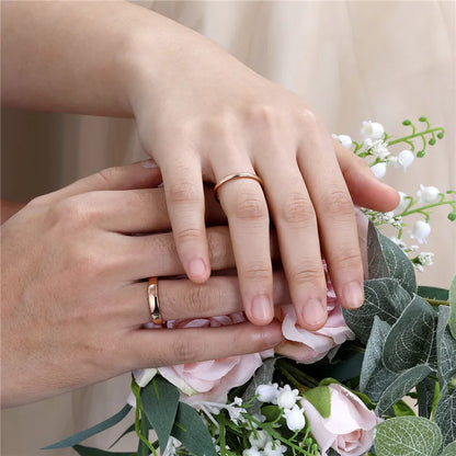 Couple Wedding Rings Rose Gold