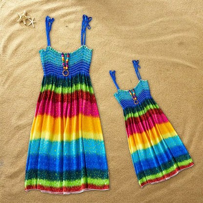 Mutter Tochter Pastell Kleid