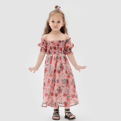 Mutter Tochter Kleid Rosa