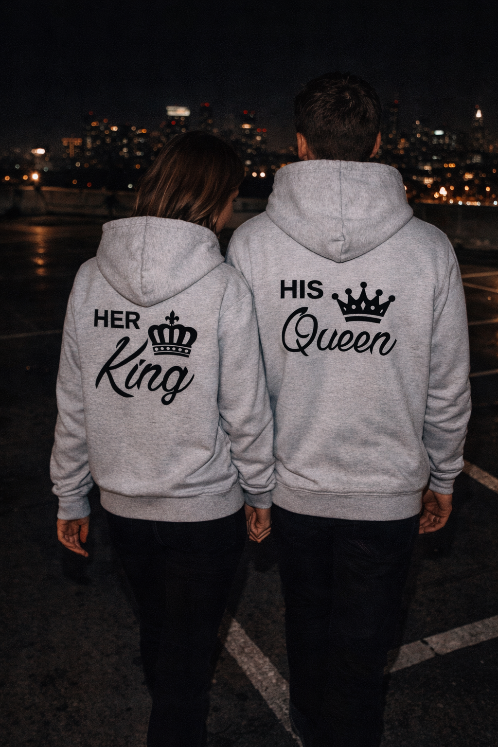 His King Her Queen Hoodie Schriftzug