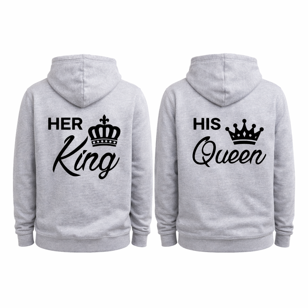 His King Her Queen Hoodie Schriftzug