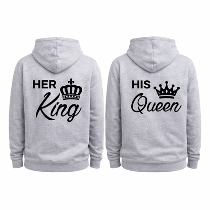 His King Her Queen Hoodie Schriftzug