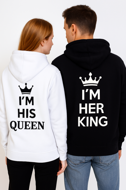 King And Queen Hoodies Plus Size