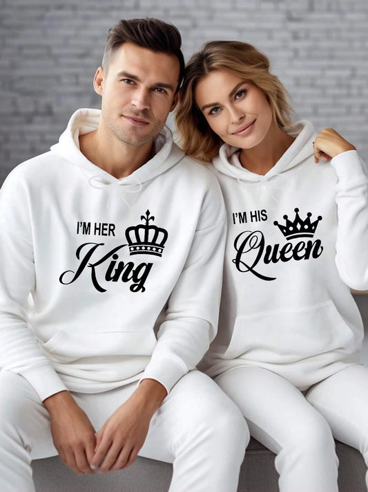King & Queen Pullover Weiss