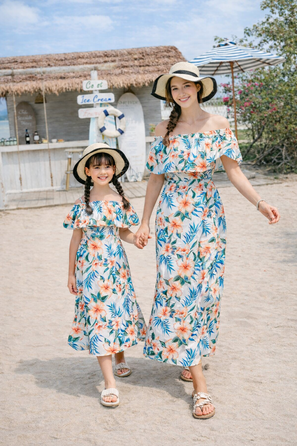 mom-and-baby-daughter-matching-outfits
