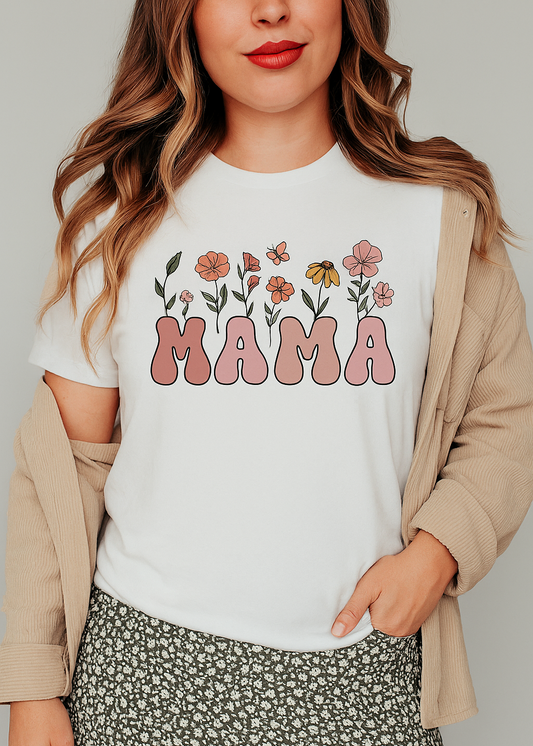 Mama T-Shirt Mit Blumen