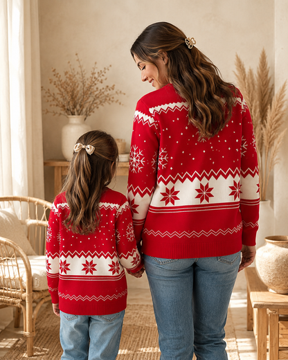 Mama Tochter Pullover Schneeflocke