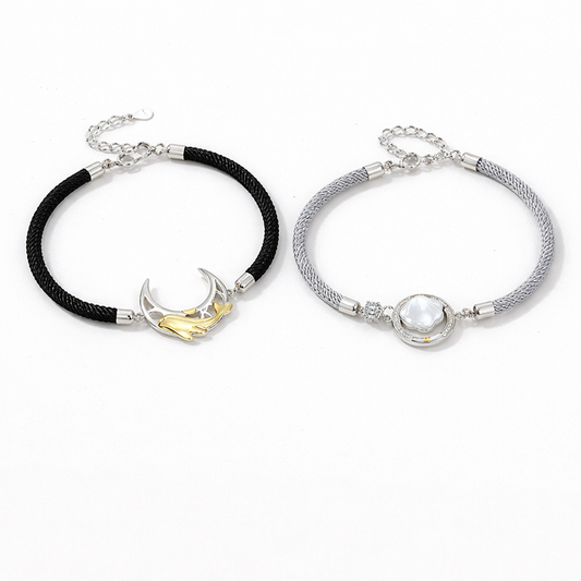Moon And Star Bracelet For Couples
