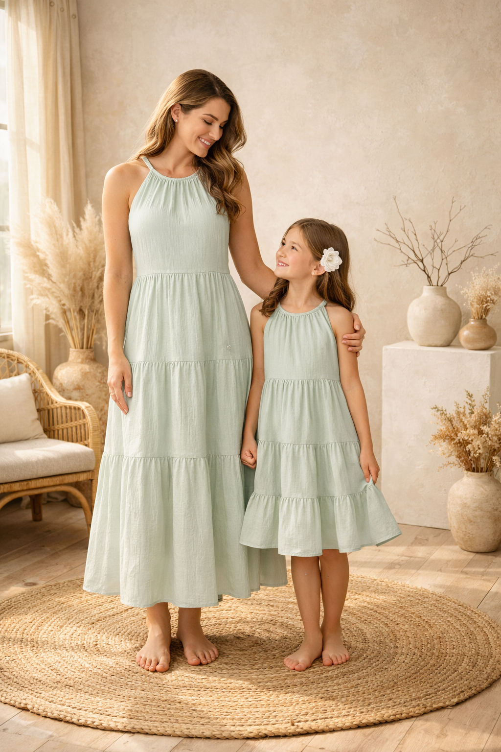 Mutter Tochter Kleid Strampler