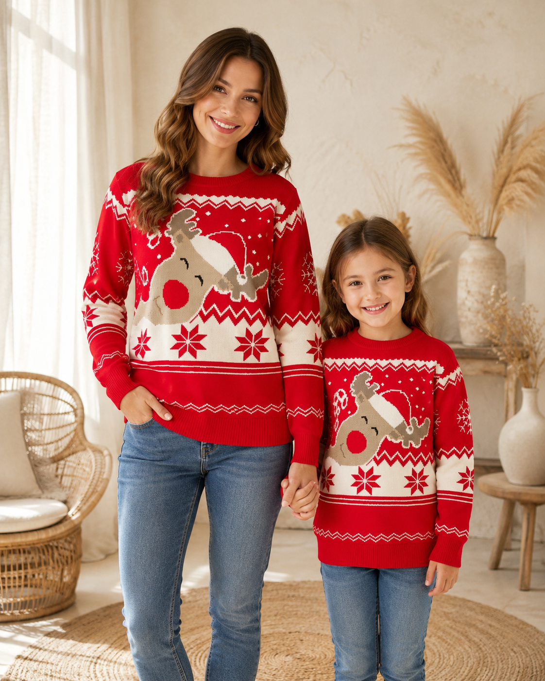 Mama Tochter Pullover Schneeflocke