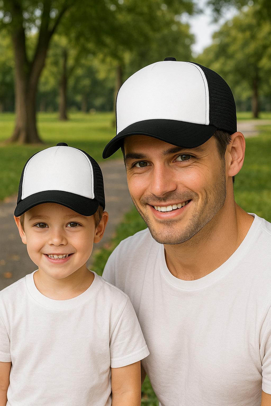 Papa Sohn Cap Schwarz und Weiß