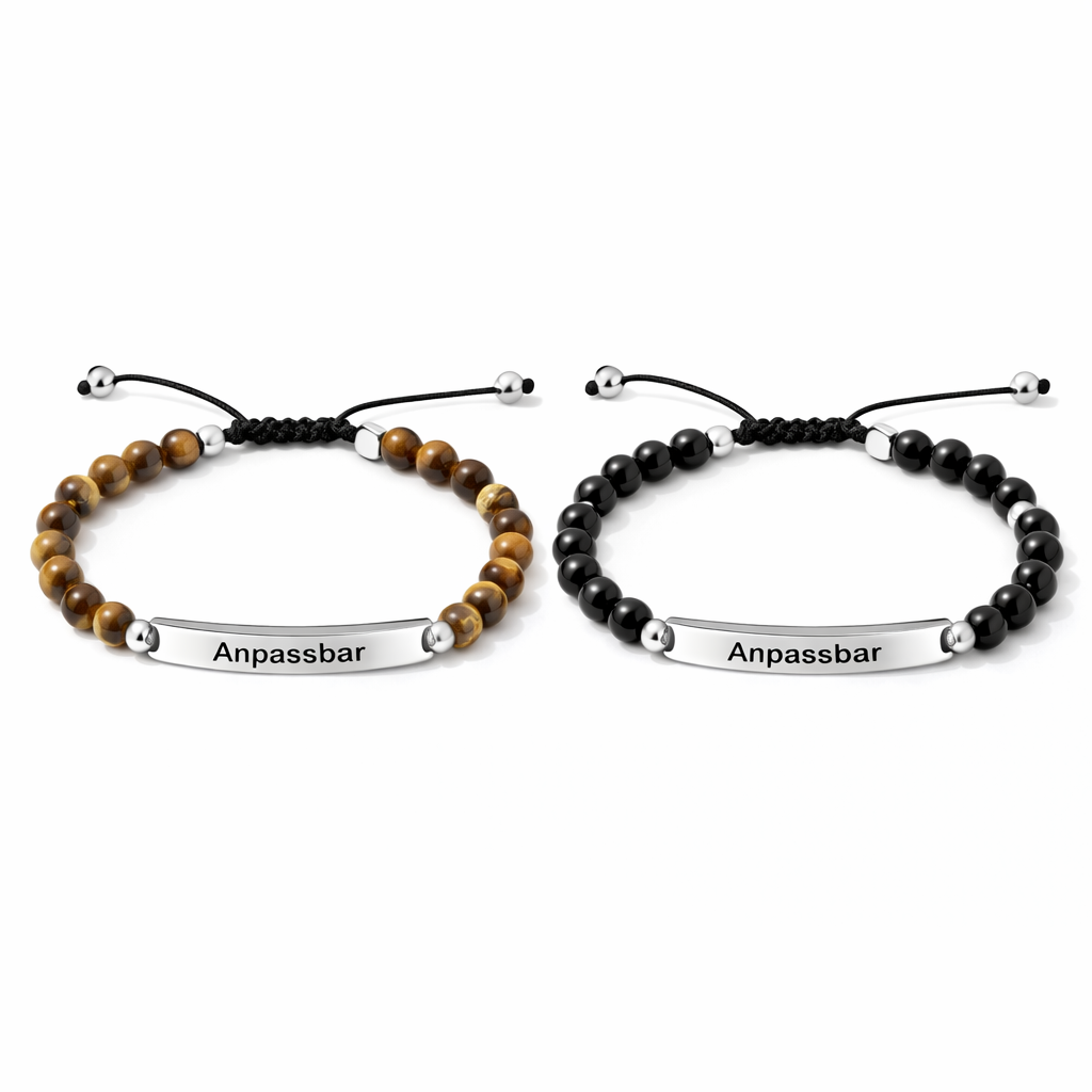 Partner Armband Perlen Schwarz